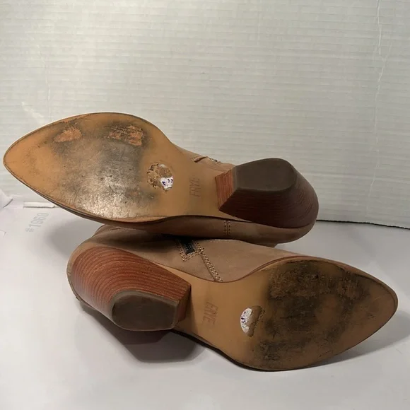 Frye Womens Reina Ash Leather Western Pointed Toe Booties Ankle Boots Size 8.5 - Picture 7 of 12